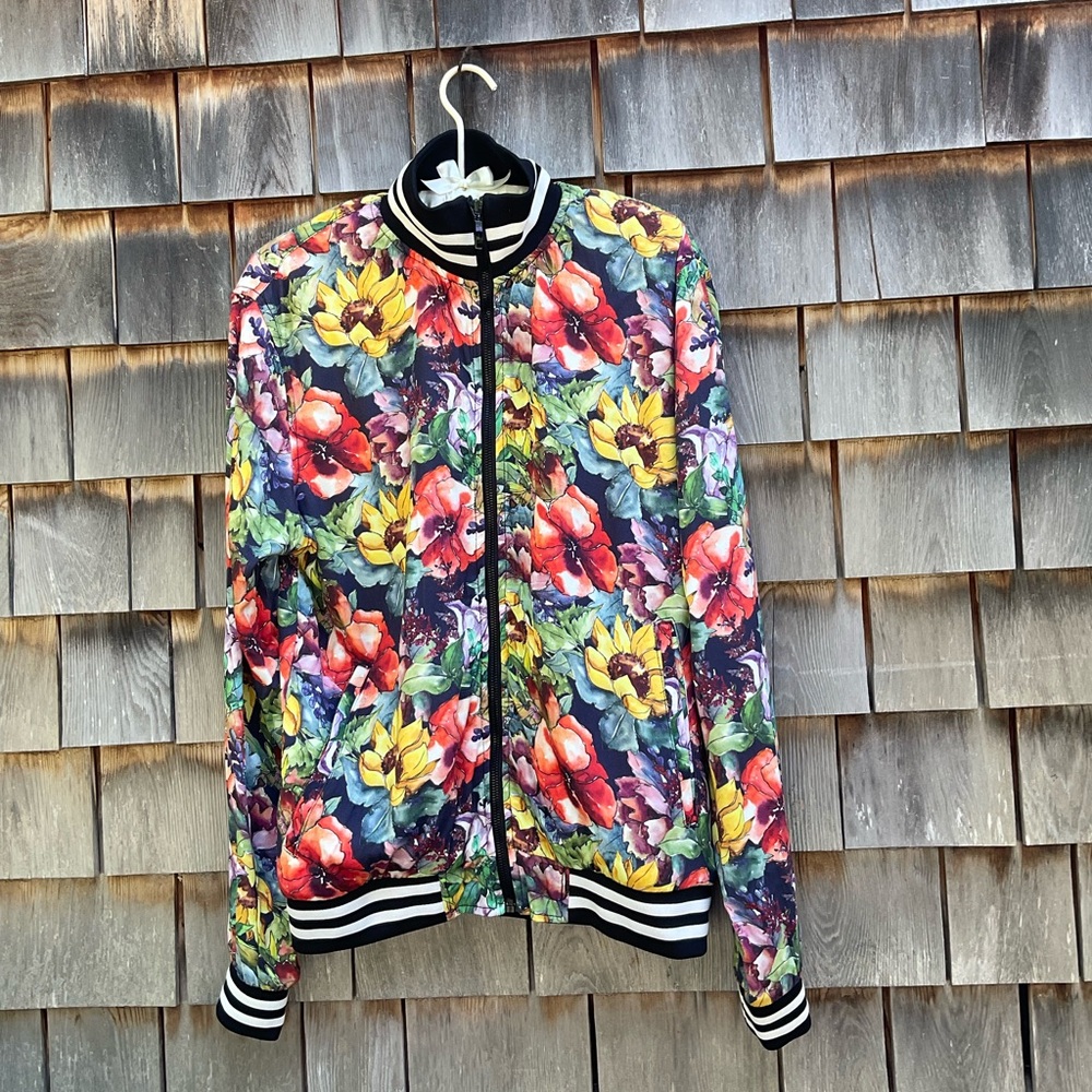 Denim & Flower Floral Bomber Jacket - Multicolor